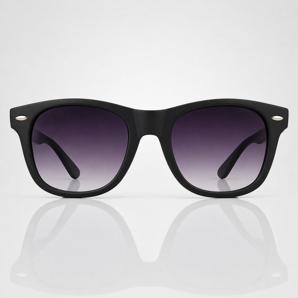 Ray-Ban Rectangle Violet Lens Matte Black Sunglasses – Unisex