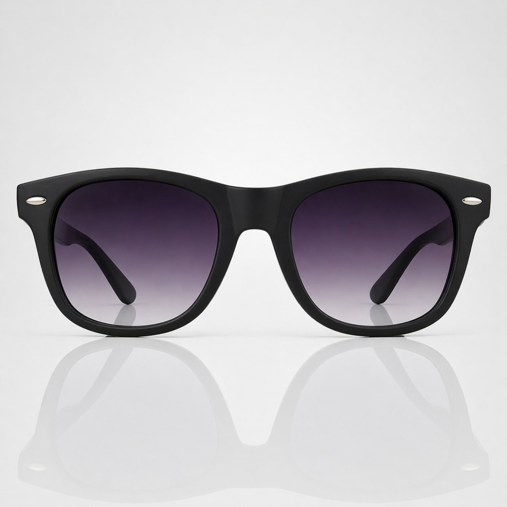 Ray-Ban Rectangle Violet Lens Matte Black Sunglasses – Unisex