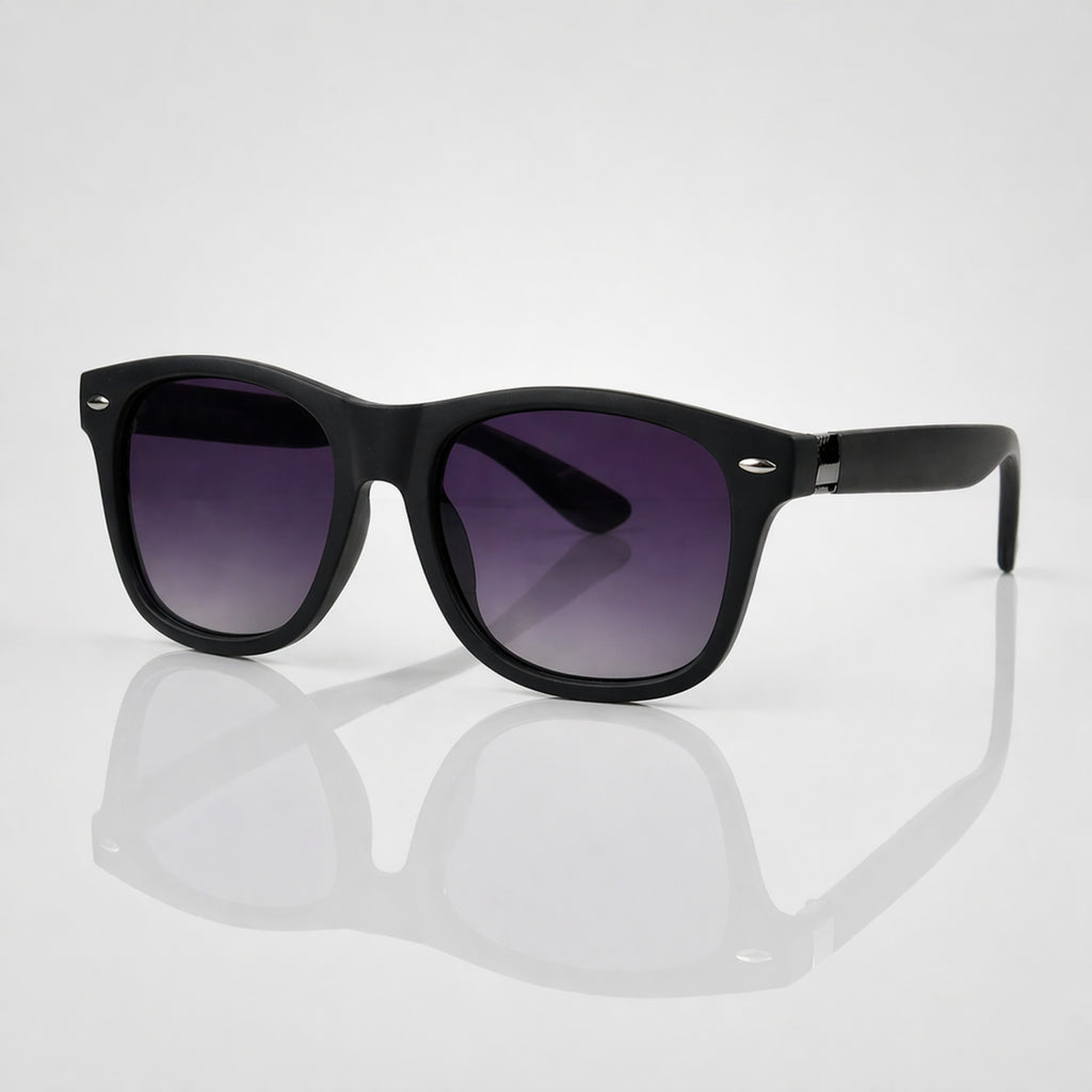 Ray-Ban Rectangle Violet Lens Matte Black Sunglasses – Unisex