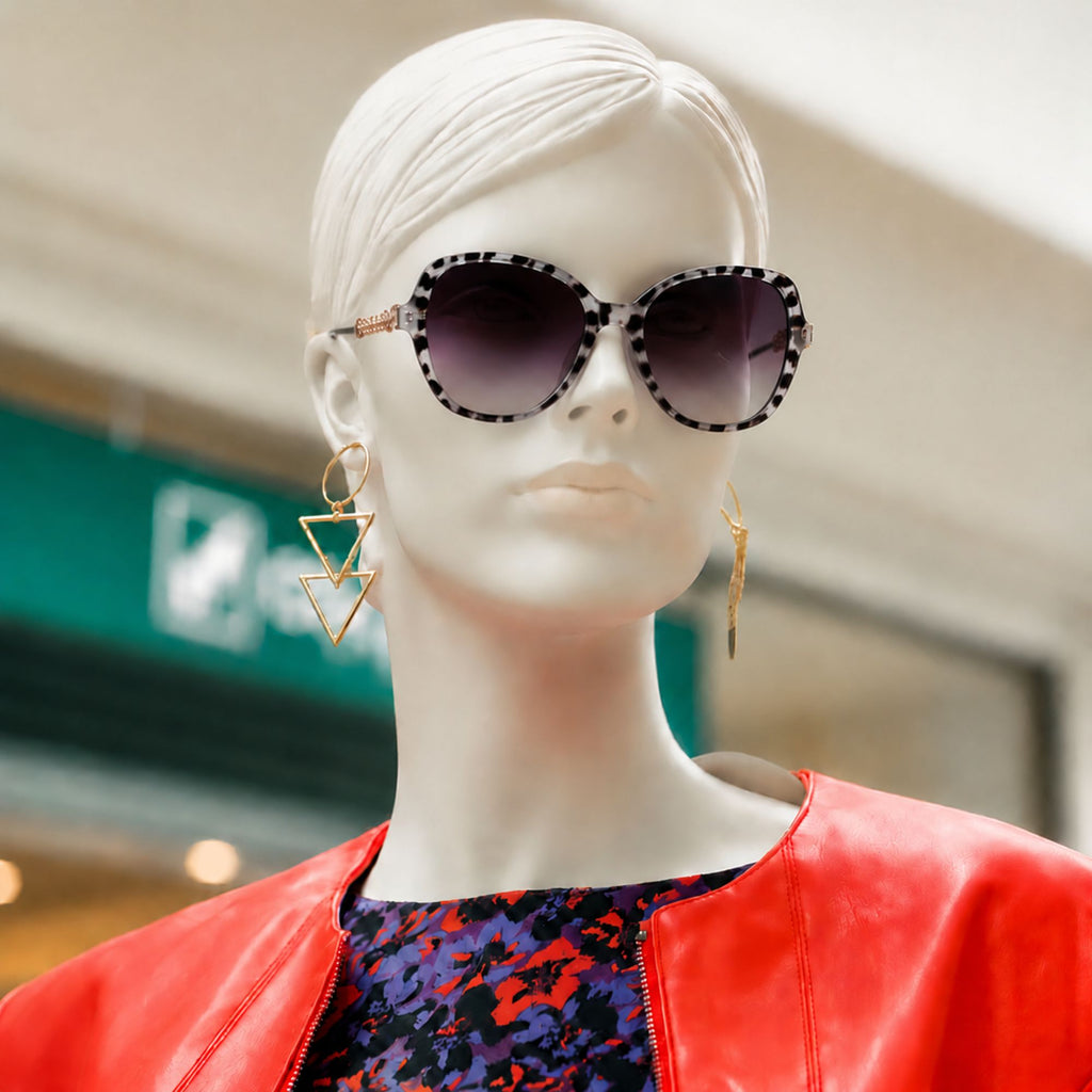 Purple Gradient Subtle Pattern Oversized Sunglasses – Women