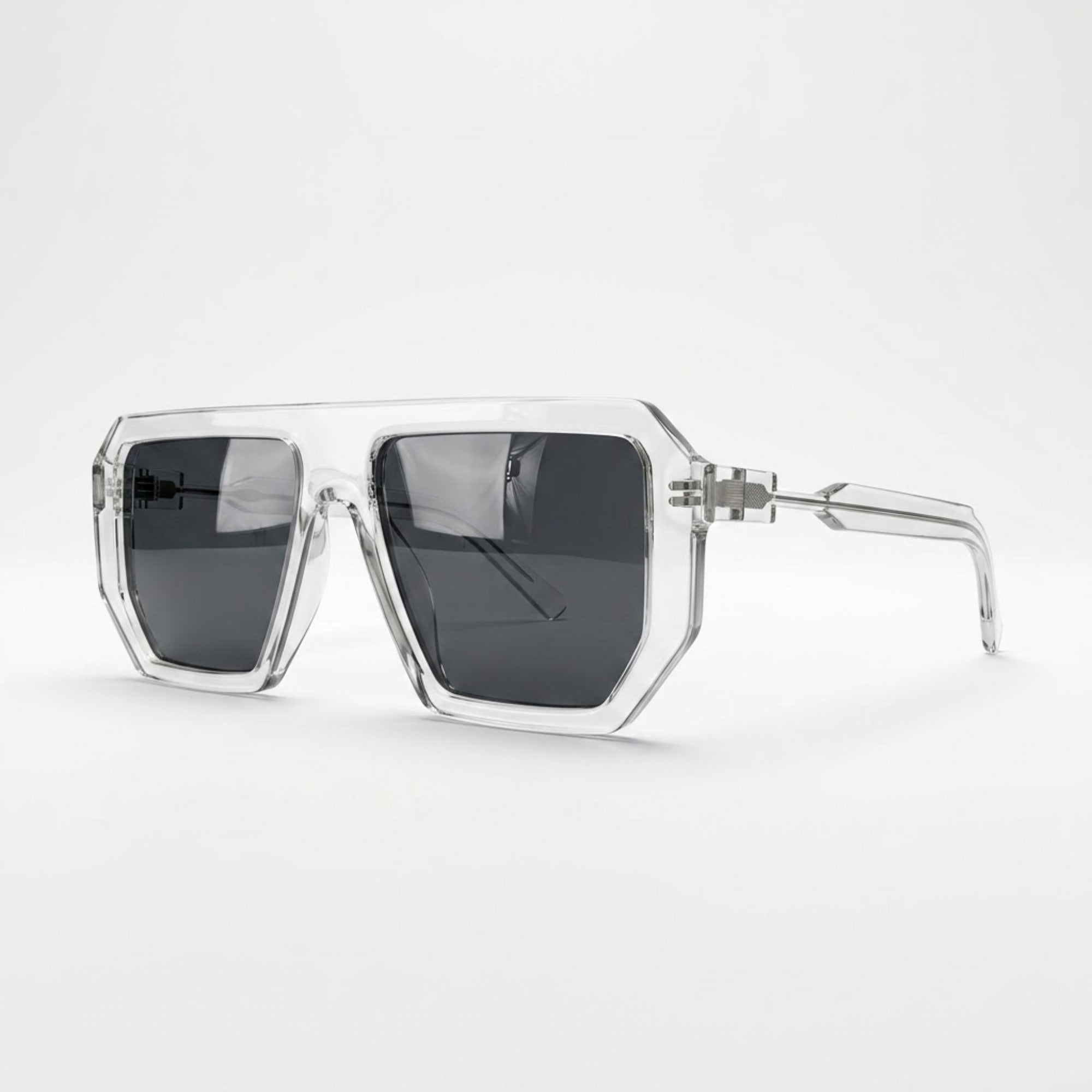 Transparent  Square Shape Crystal Matte Sunglasses – Unisex