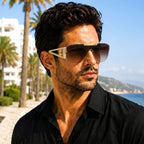 Luxury Flat Top Shield Square Sunglasses – Oversized Unisex UV400 Shades