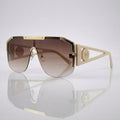 Luxury Flat Top Shield Square Sunglasses – Oversized Unisex UV400 Shades
