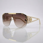 Luxury Flat Top Shield Square Sunglasses – Oversized Unisex UV400 Shades