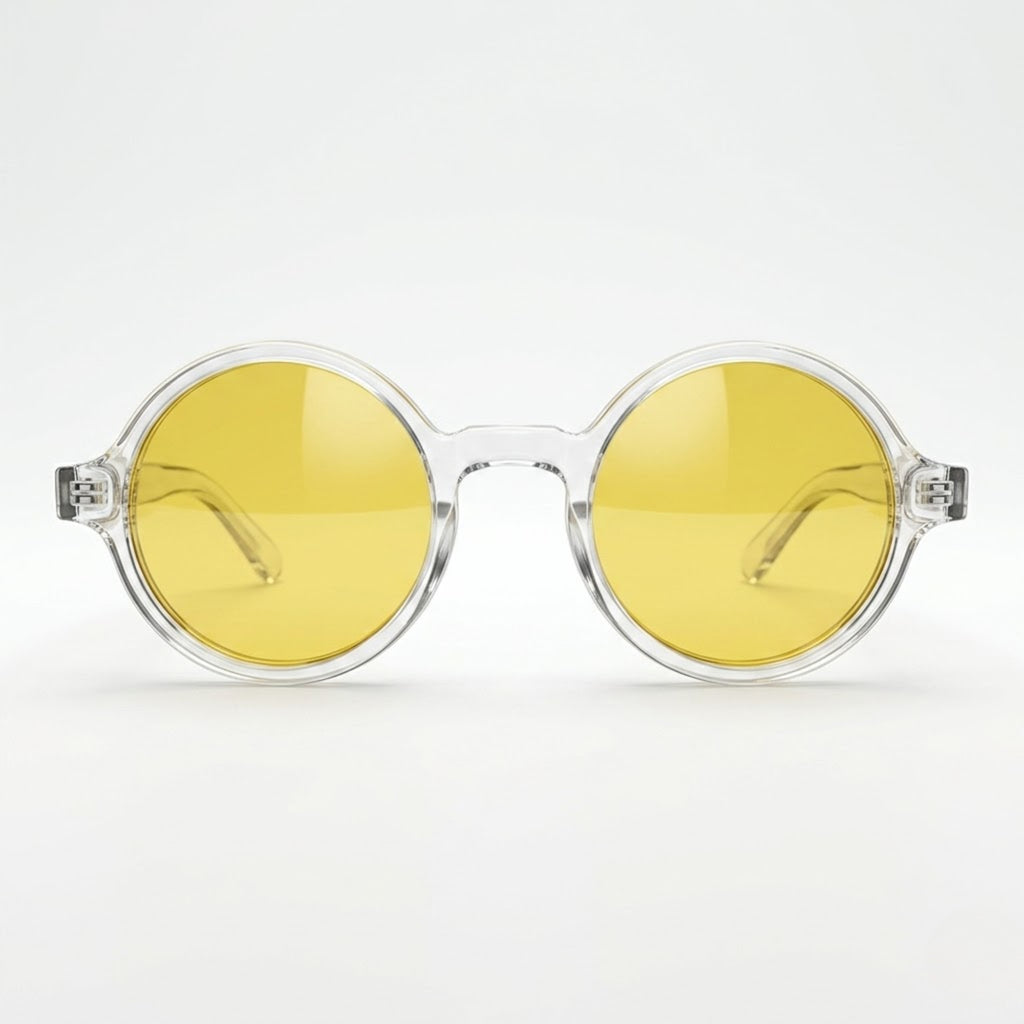 Chaplin Retro Round Sunglasses Yellow Lens | Unisex