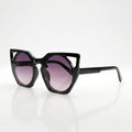 Cut-Out Cateye Sunglasses for Women – Trendy Black Frame UV400 Shades