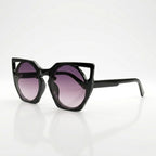 Cut-Out Cateye Sunglasses for Women – Trendy Black Frame UV400 Shades