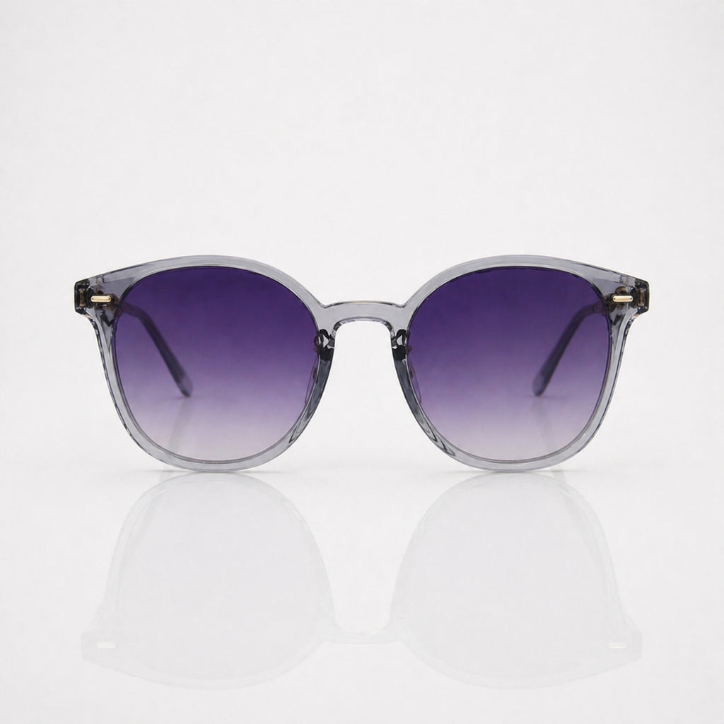 Classic Round Sunglasses for Women – Transparent Frame UV400 Stylish Shades