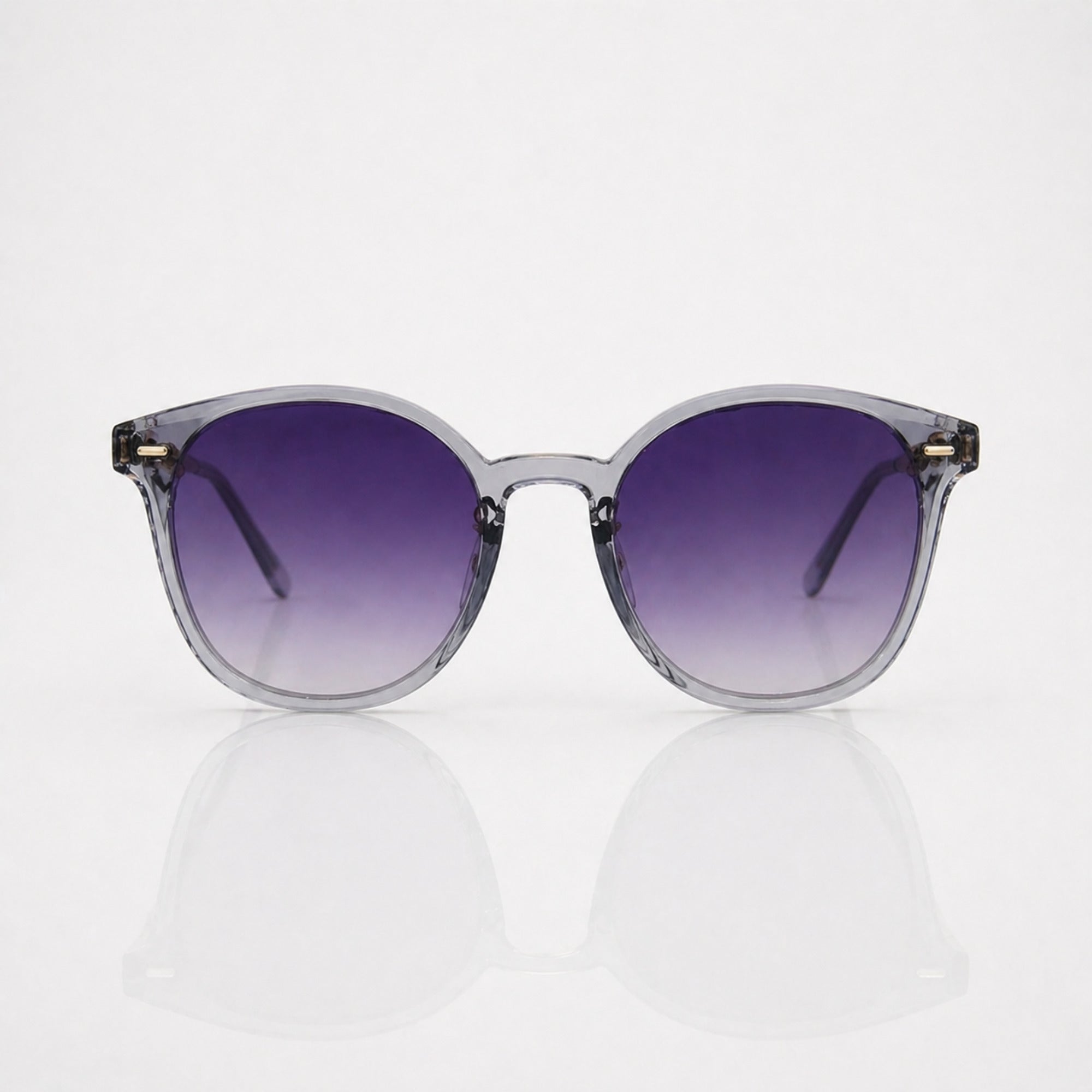 Classic Round Sunglasses for Women – Transparent Frame UV400 Stylish Shades