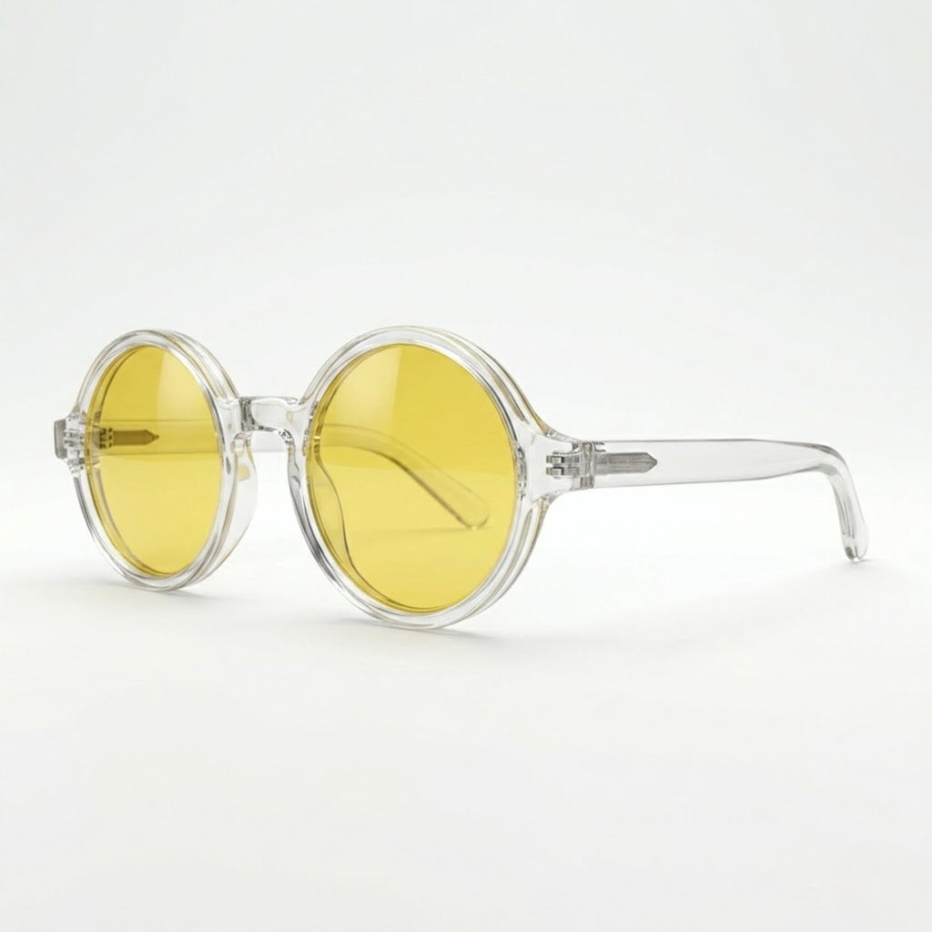 Chaplin Retro Round Sunglasses Yellow Lens | Unisex