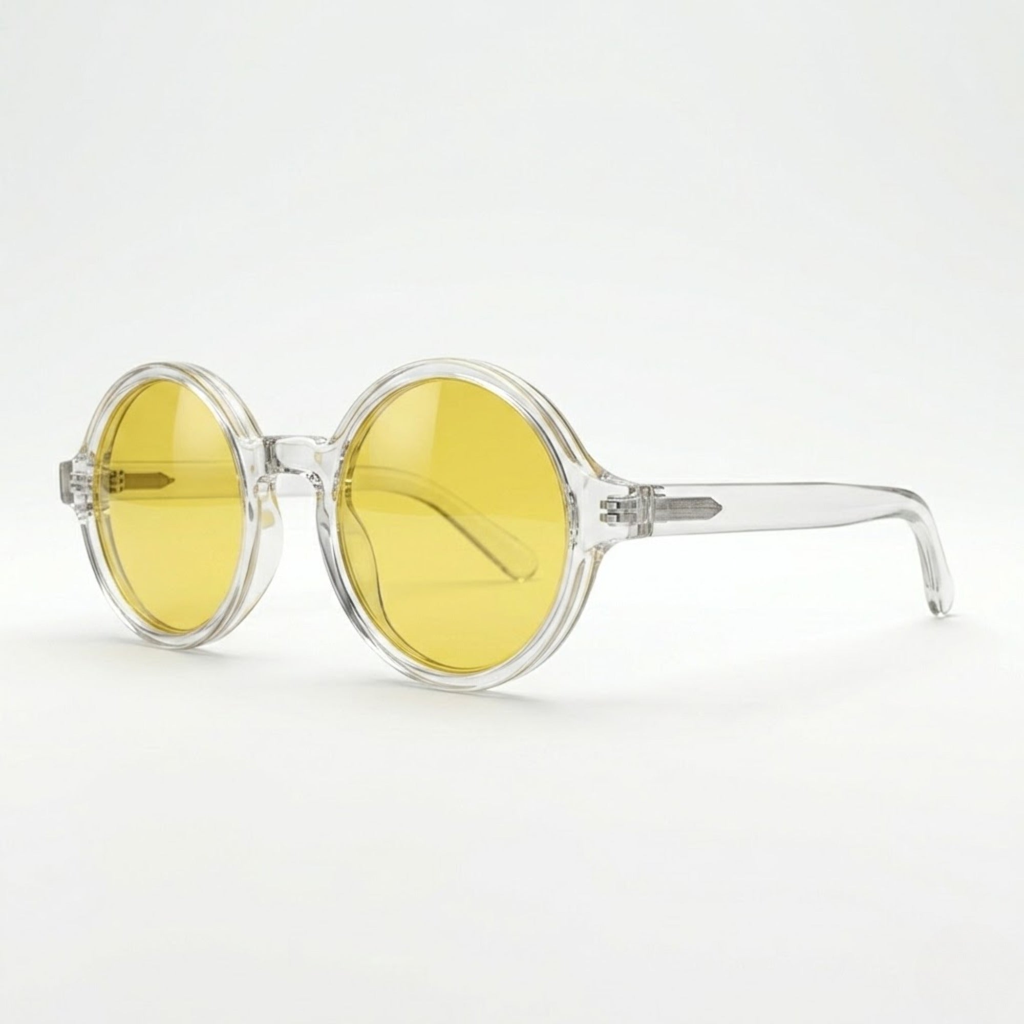 Chaplin Retro Round Sunglasses Yellow Lens | Unisex