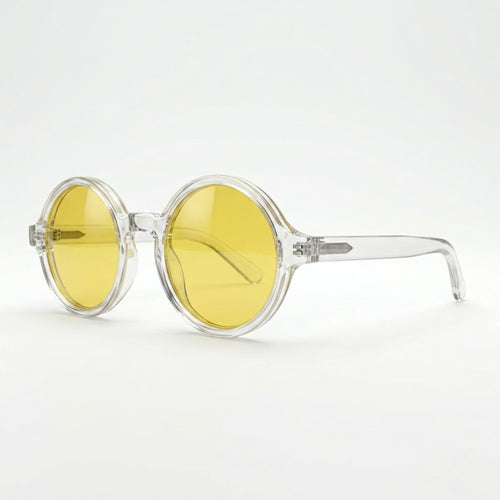 Chaplin Retro Round Sunglasses Yellow Lens | Unisex