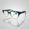 Green Gradient Rectangle Blue Cut Glasses – Unisex