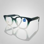 Green Gradient Rectangle Blue Cut Glasses – Unisex