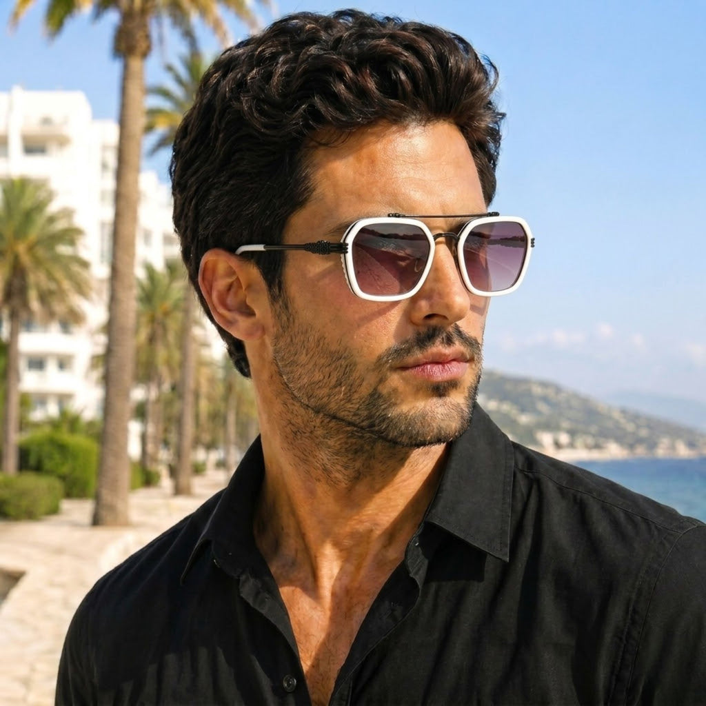 Geometric Sunglasses for Men – UV400 Gradient Lens Modern Shades