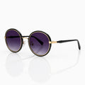 Round Sunglasses Unisex – Black Metal UV400 Protection Shades
