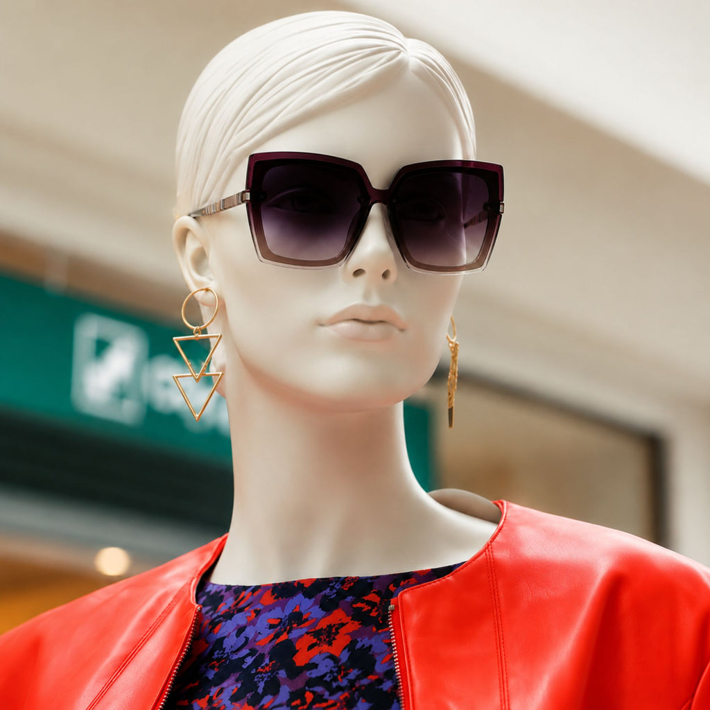 Square Butterfly Sunglasses for Women – Oversized UV400 Gradient Shades