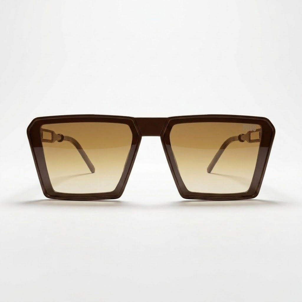 Retro Square Brown Gradient Urban Edge Sunglasses – Unisex