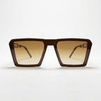 Retro Square Brown Gradient Urban Edge Sunglasses – Unisex