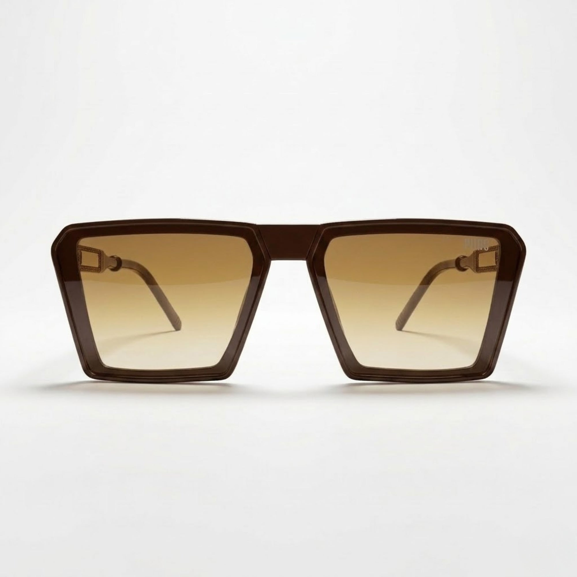 Retro Square Brown Gradient Urban Edge Sunglasses – Unisex