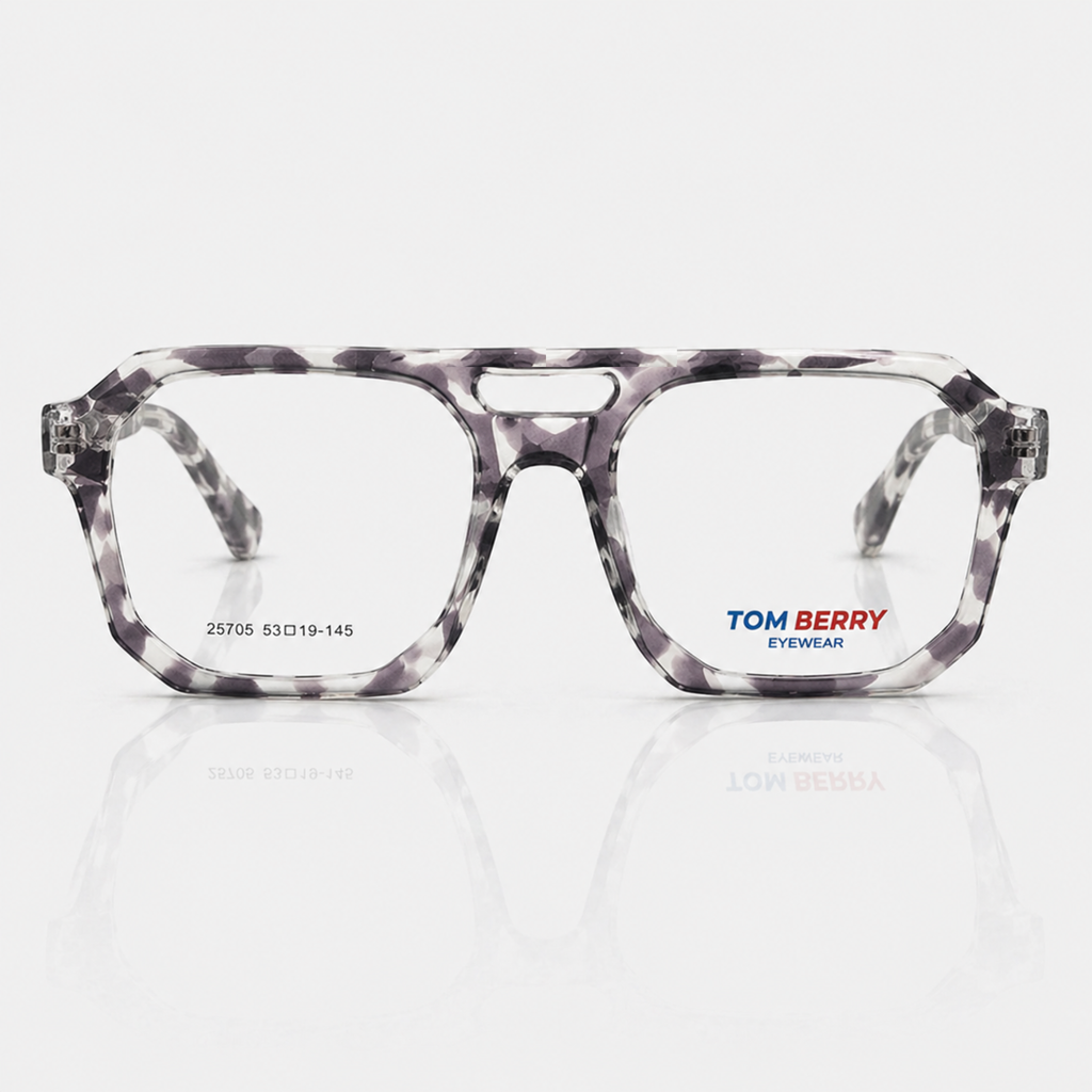 Retro Geometric Pattern Eyeglasses – Unisex