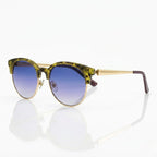 Round Textured Yellow Patterned Sunglasses – Unisex