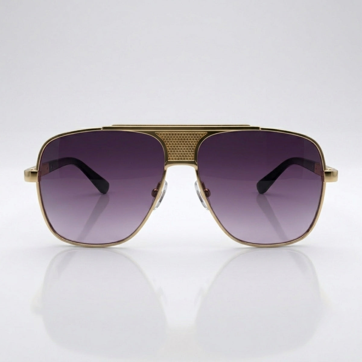 Gold Aviator Purple Gradient Sunglasses – Unisex