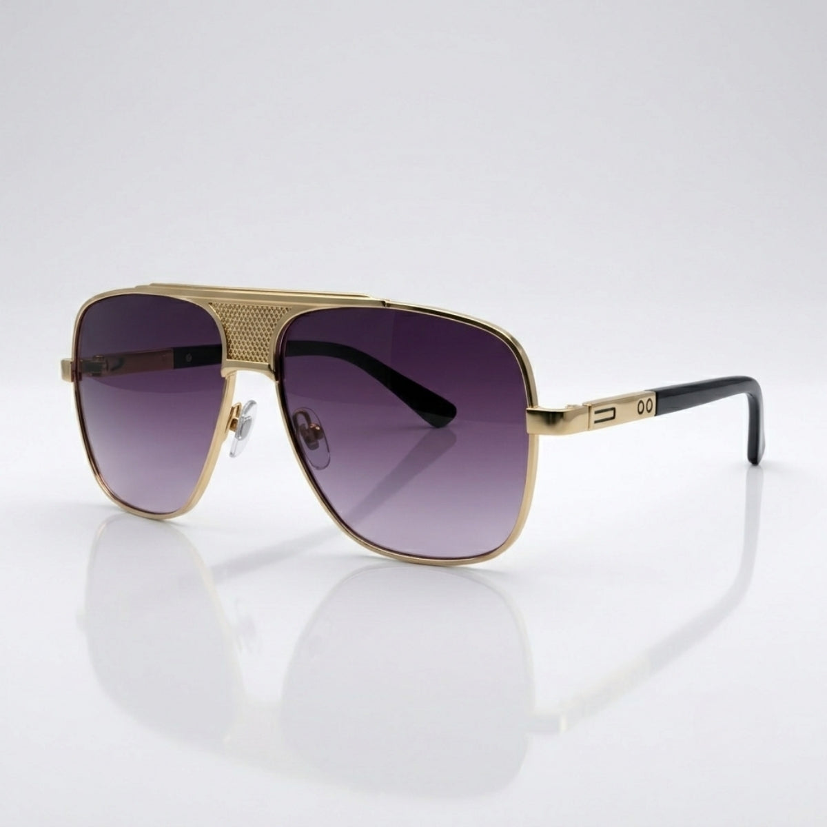 Gold Aviator Purple Gradient Sunglasses – Unisex