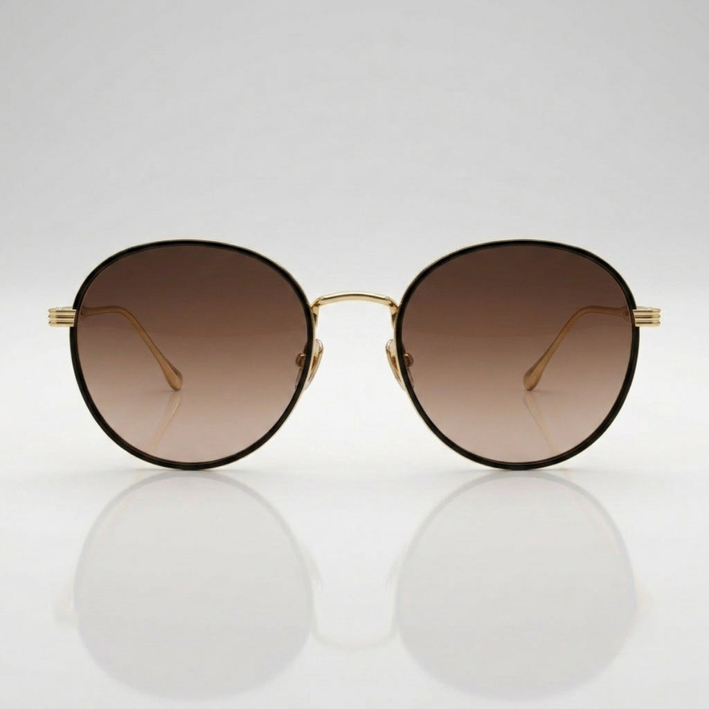 Classic Round Brown Gradient Sunglasses