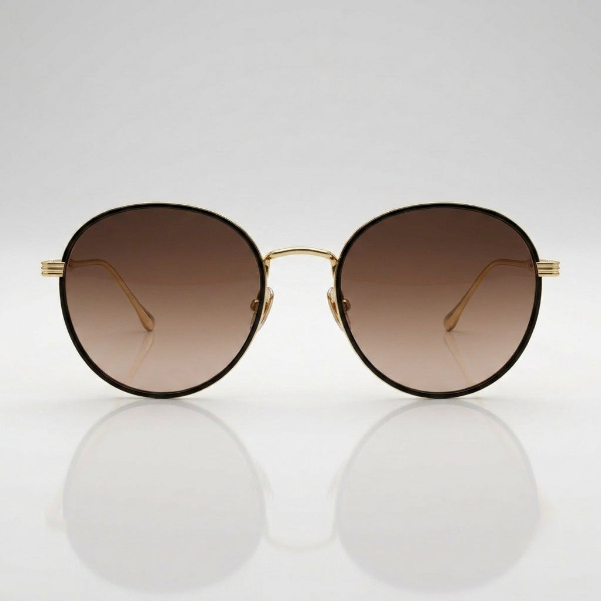 Classic Round Brown Gradient Sunglasses