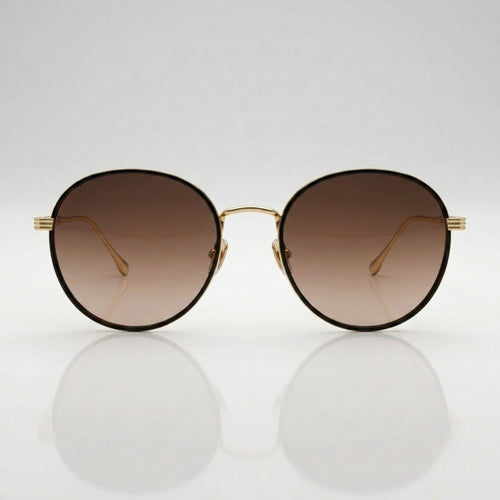 Classic Round Brown Gradient Sunglasses