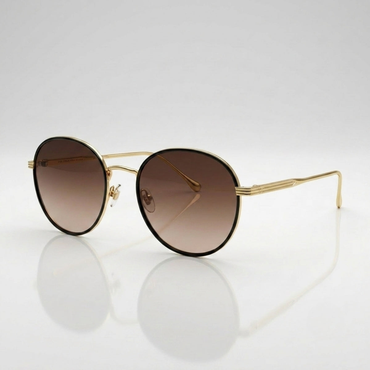 Classic Round Brown Gradient Sunglasses