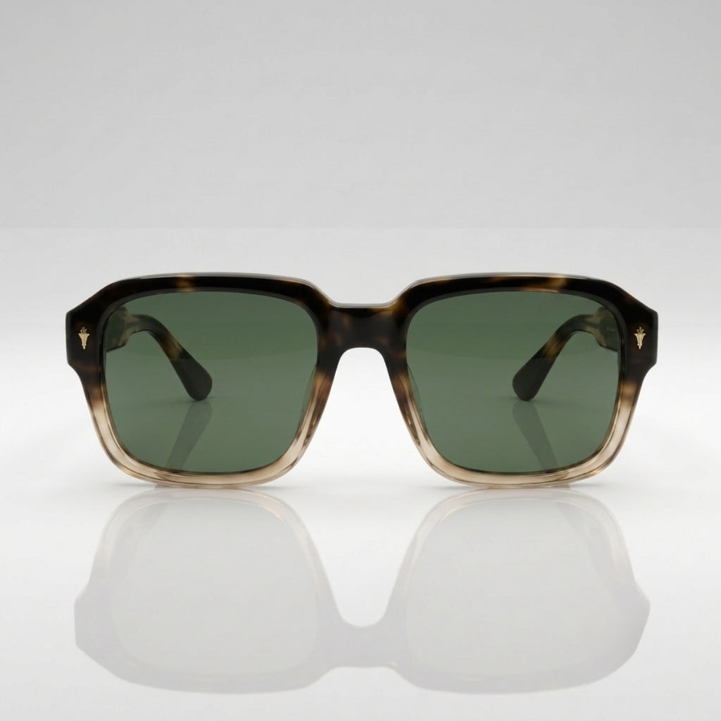 Premium Square Tortoise Green Sunglasses