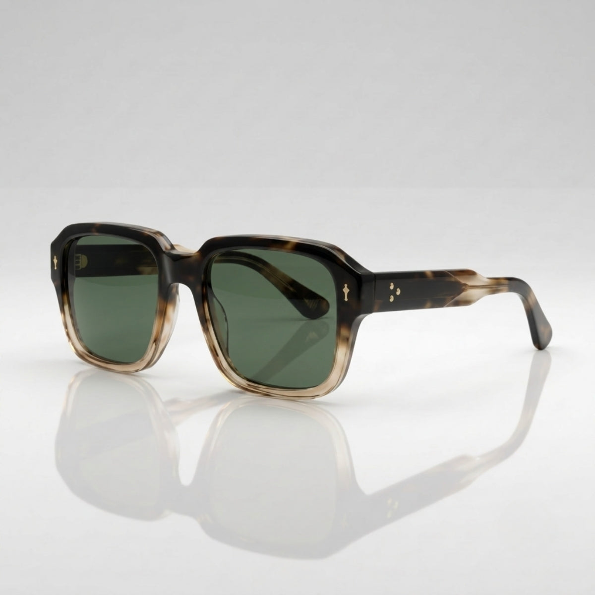 Premium Square Tortoise Green Sunglasses