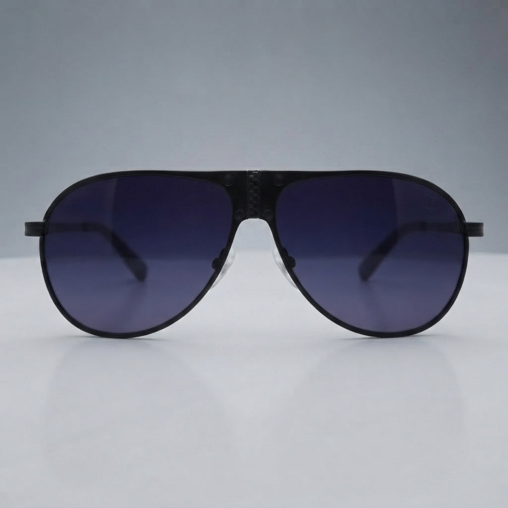 Aviator Sunglasses – Matte Black Smoke Gradient