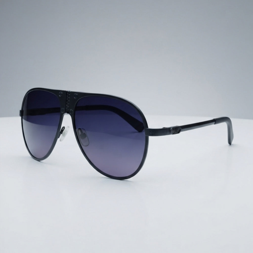 Aviator Sunglasses – Matte Black Smoke Gradient