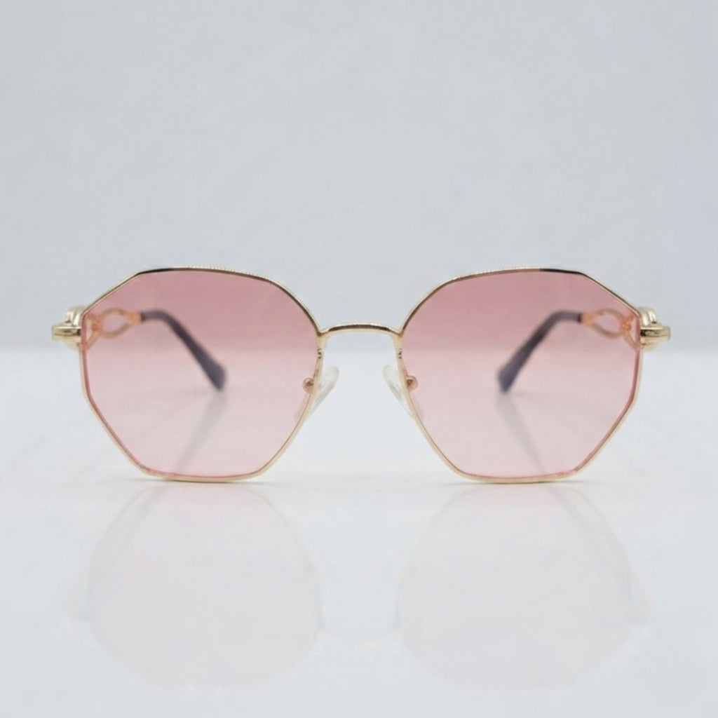 Geometric Gradient Sunglasses – Gold Pink | Women