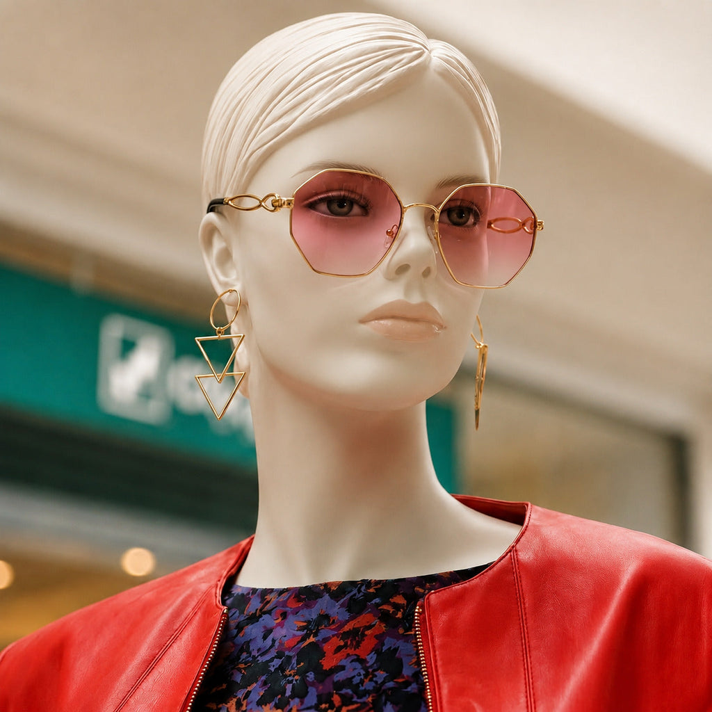 Geometric Gradient Sunglasses – Gold Pink | Women