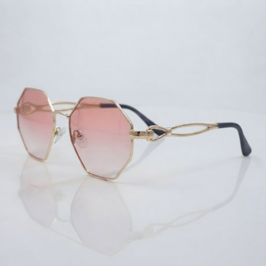 Geometric Gradient Sunglasses – Gold Pink | Women