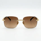 Luxury Rimless Square Sunglasses – Brown Gradient