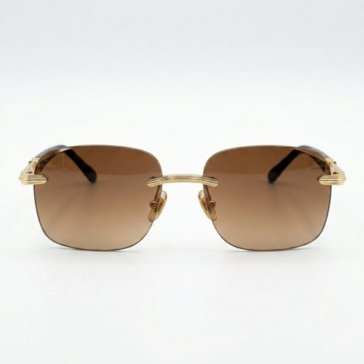 Luxury Rimless Square Sunglasses – Brown Gradient