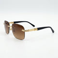 Luxury Rimless Square Sunglasses – Brown Gradient