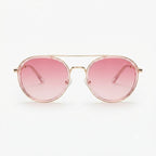 Pink Round Double Bridge Sunglasses – Women