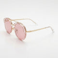 Pink Round Double Bridge Sunglasses – Women