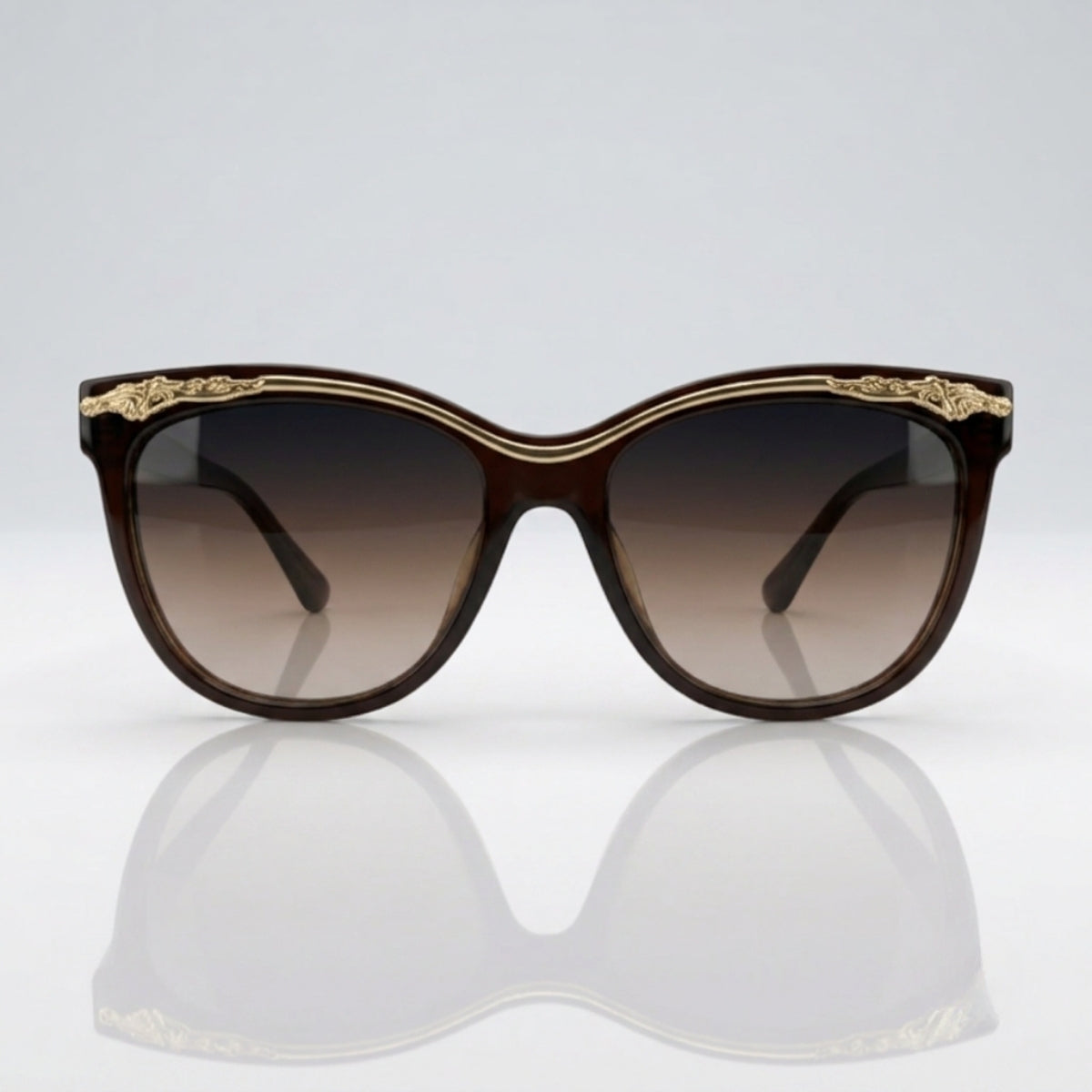 Brown Gradient Cat Eye Sunglasses – Women