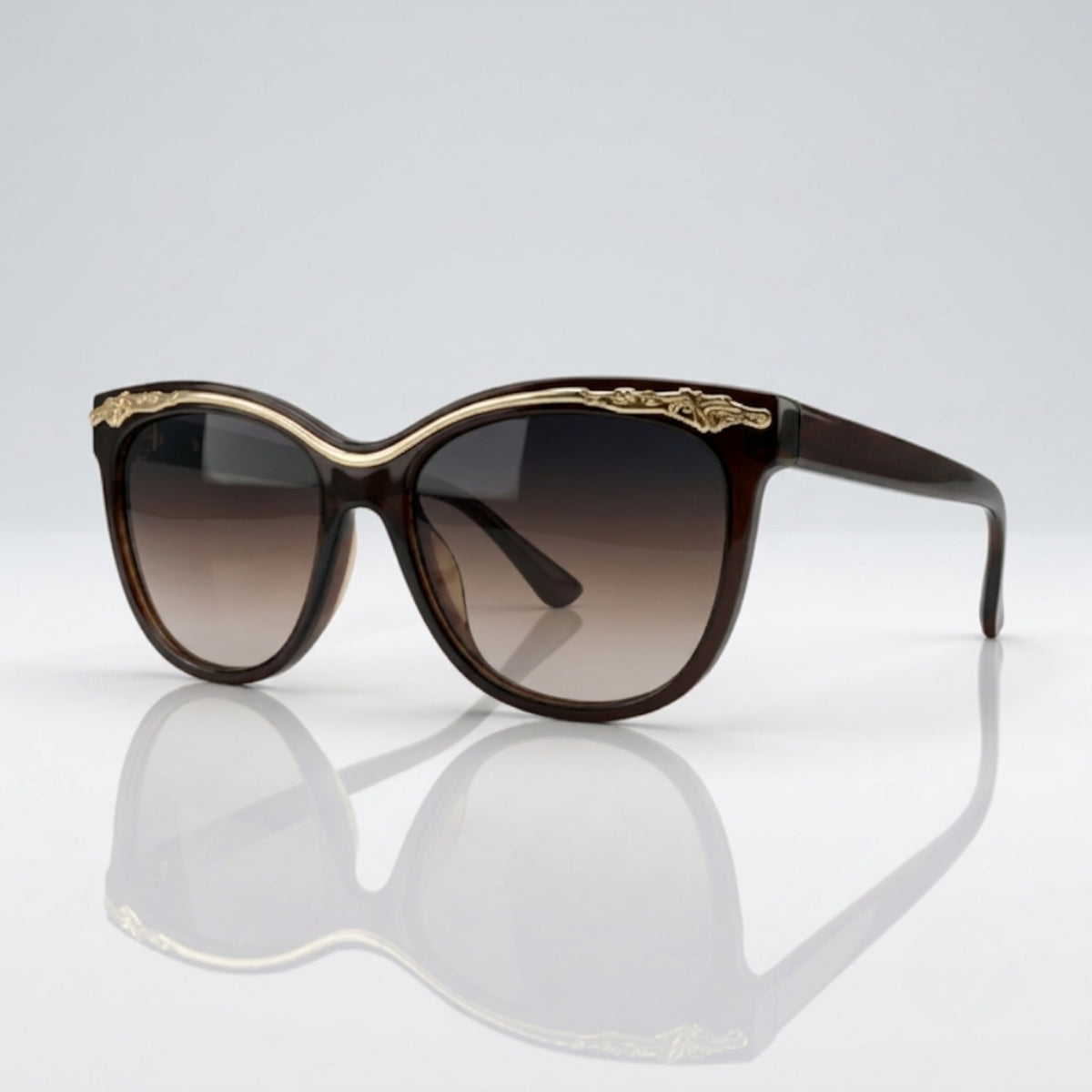 Brown Gradient Cat Eye Sunglasses – Women