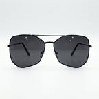 Black Geometric Metal Sunglasses – Unisex