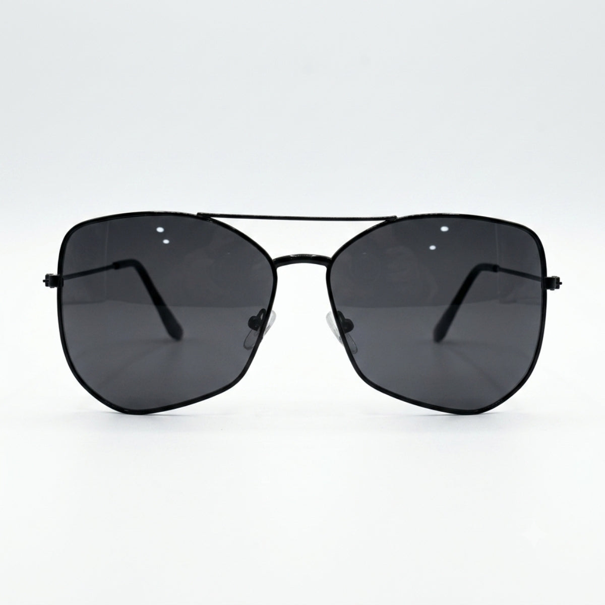 Black Geometric Metal Sunglasses – Unisex
