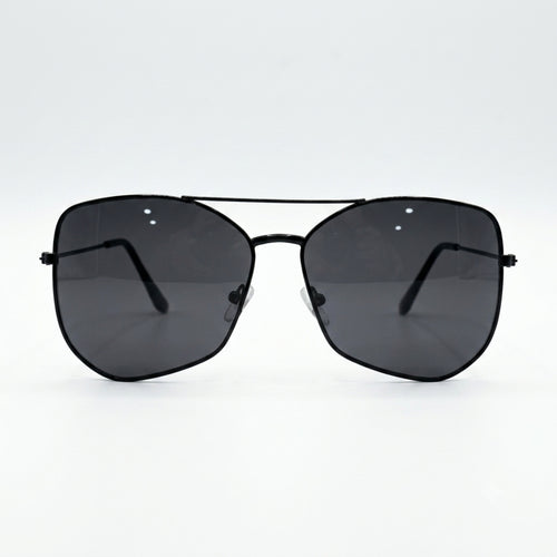 Black Geometric Metal Sunglasses – Unisex