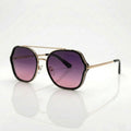Women's Geometric Purple Gradient Sunglasses Metal Frame